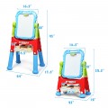 Height Adjustable Kids Art Easel Magnetic Double-Sided Board - Gallery View 15 of 24