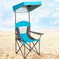 Portable Folding Camping Canopy Chair with Cup Holder Cooler 