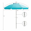 6.5 Feet Beach Umbrella with Sun Shade and Carry Bag without Weight Base - Gallery View 4 of 34