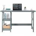Trestle Computer Desk Home Office Workstation with Removable Shelves - Gallery View 18 of 30