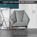 Oversized Foldable Leisure Camping Chair with Sturdy Iron Frame - Gallery View 6 of 10