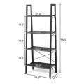 4-Tier Wood Ladder Shelf Display Rack with Metal Frame - Gallery View 13 of 18