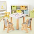 Adjustable Kids Activity Play Table and 2 Chairs Set withStorage Drawer