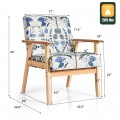Modern Accent Armchair Fabric Lounge Chair with Rubber Wood Leg - Gallery View 19 of 36