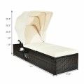 Outdoor Chaise Lounge Chair with Folding Canopy - Gallery View 4 of 24