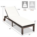 Outdoor Rattan Patio Chaise Lounge Recliner Chair