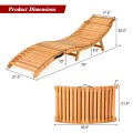 Folding Eucalyptus Outdoor Patio Lounge Chair - Gallery View 4 of 9