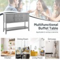 Wooden Sideboard Buffet Console Table with Drawers and Storage