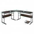 L-Shaped Computer Desk with Tiltable Tabletop - Gallery View 4 of 48