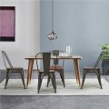 18 Inch Set of 4 Stackable Metal Dining Chair with Wood Seat - Gallery View 13 of 25