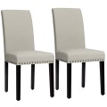 Set of 2 Fabric Upholstered Dining Chairs with Nailhead - Gallery View 39 of 58
