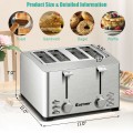 Extra-Wide Slot Stainless Steel 4 Slice Toaster - Gallery View 9 of 12