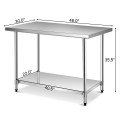 30 x 48 Inch Stainless Steel Food Preparation Kitchen Table