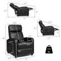 Recliner Massage Wingback Single Chair with Side Pocket - Gallery View 17 of 36