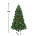 6.5 Feet Pre-lit Hinged Christmas Tree with LED Lights - Gallery View 4 of 12