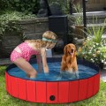 63" Foldable Leakproof Dog Pet Pool Bathing Tub Kiddie Pool for Dogs Cats and Kids