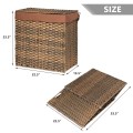 Hand-woven Foldable Rattan Laundry Basket - Gallery View 4 of 24