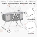 2 in 1 Foldable Crib with Detachable and Thicken Mattress - Gallery View 6 of 9