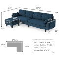 Reversible Sectional Sofa Couch L-Shaped Sofa Couch with Ottoman - Gallery View 28 of 36