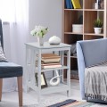 3-Tier Nightstand Sofa Side Table with Baffles and Round Corners - Gallery View 26 of 39