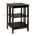 3-Tier Nightstand Sofa Side Table with Baffles and Round Corners - Gallery View 14 of 39