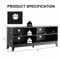 58 Inch Modern Media Center Wood TV Stand with 4 Open Storage Shelves - Gallery View 16 of 35