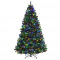 7.5 Feet Pre-Lit Artificial Spruce Christmas Tree with 550 Multicolor Lights for Festival