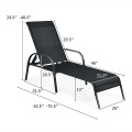 Adjustable Patio Chaise Folding Lounge Chair with Backrest - Gallery View 15 of 36