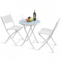 3 Pieces Patio Folding Bistro Set for Balcony or Outdoor Space - Gallery View 35 of 40