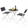 3 Pieces Patio Folding Bistro Set for Balcony or Outdoor Space - Gallery View 11 of 40