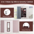 Lockable Wall Door Mounted Mirror Jewelry Cabinet with LED Lights - Gallery View 27 of 27