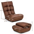 4-Position Adjustable Floor Chair Folding Lazy Sofa - Gallery View 4 of 31