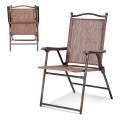 Set of 2 Patio Folding Sling Back Camping Deck Chairs - Gallery View 19 of 44