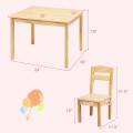 5 Pieces Kids Pine Wood Table Chair Set - Gallery View 13 of 33