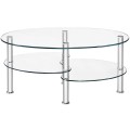 Tempered Glass Oval Side Coffee Table - Gallery View 19 of 22