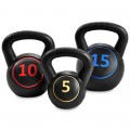 3 Pieces 5 10 15lbs Kettlebell Weight Set - Gallery View 3 of 11