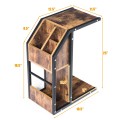 Industrial C-Shape Snack End Table with Storage Space - Gallery View 5 of 12