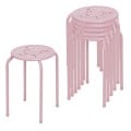 6 Sets Stackable Round Metal Stool Set