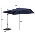 10 Feet 360° Tilt Aluminum Square Patio Umbrella without Weight Base - Gallery View 73 of 80