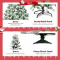 6 Feet Snow Flocked Artificial Christmas Tree Hinged with 928 Tips - Gallery View 9 of 10