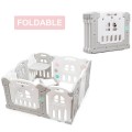 10-Panel Foldable Baby Playpen with Tray Table and Desk