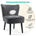 Set of 2 Upholstered Modern Leisure Club Chairs with Solid Wood Legs - Gallery View 10 of 36