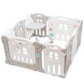 10-Panel Foldable Baby Playpen with Tray Table and Desk - Gallery View 1 of 2