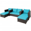 5 Pieces Patio Cushioned Rattan Furniture Set - Gallery View 17 of 71