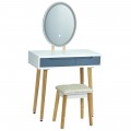 Touch Screen Vanity Makeup Table Stool Set with Lighted Mirror - Gallery View 15 of 36