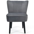Set of 2 Upholstered Modern Leisure Club Chairs with Solid Wood Legs - Gallery View 5 of 36
