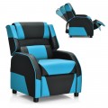 Kids Youth PU Leather Gaming Sofa Recliner with Headrest and Footrest - Gallery View 16 of 65