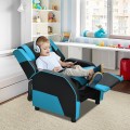 Kids Youth PU Leather Gaming Sofa Recliner with Headrest and Footrest - Gallery View 15 of 65