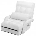 Folding Lazy Floor Chair Sofa with Armrests and Pillow - Gallery View 33 of 40