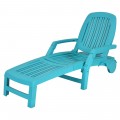 Adjustable Patio Sun Lounger with Weather Resistant Wheels - Gallery View 37 of 57